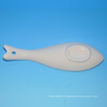 Creative fish shaped ceramic spoon rest with decal for kitchen decro